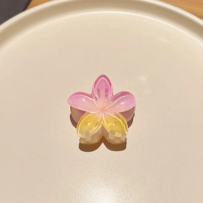 Candy Color Plumeria Rubra Grabber Clip Headdress Braceora