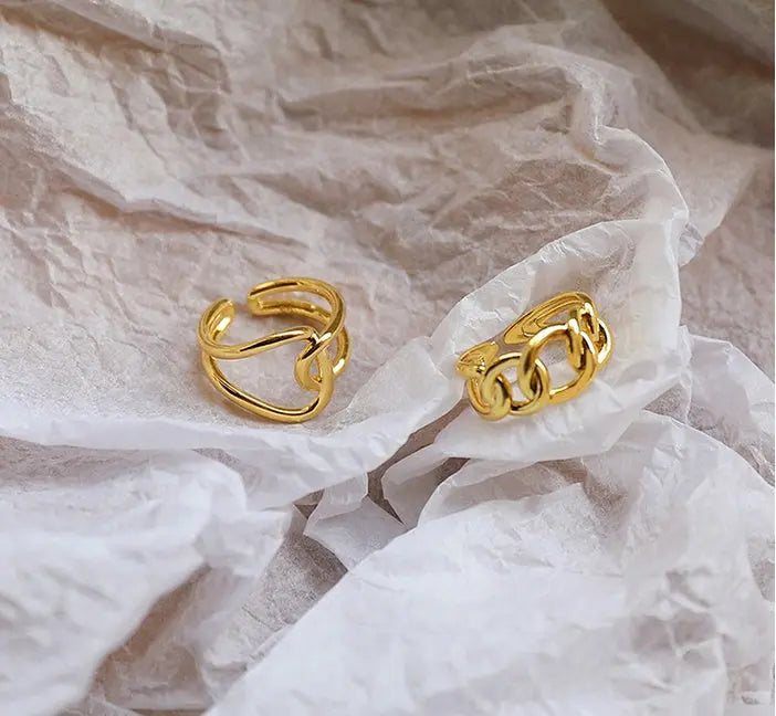 Golden adjustable joint ring Braceora