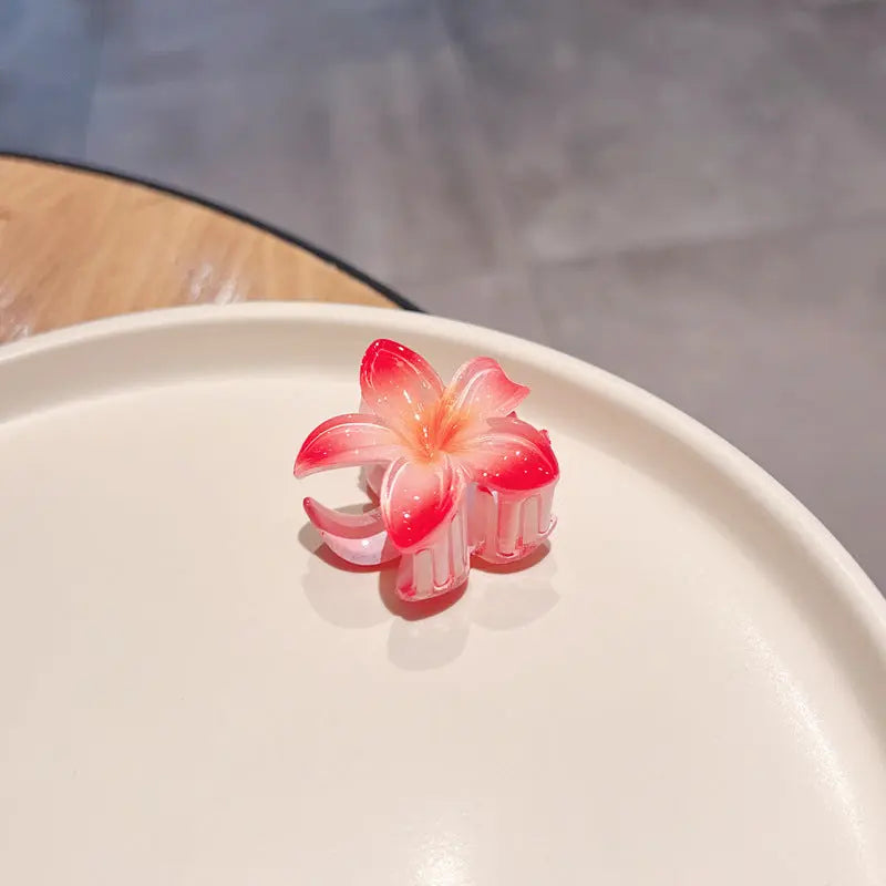 Candy Color Plumeria Rubra Grabber Clip Headdress Braceora