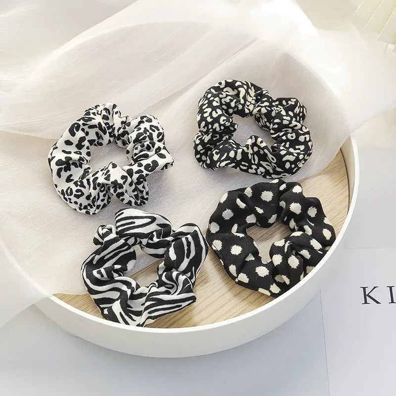 Autumn Winter Retro Leopard Print Polka Dot Large Intestine Hair Ring Braceora