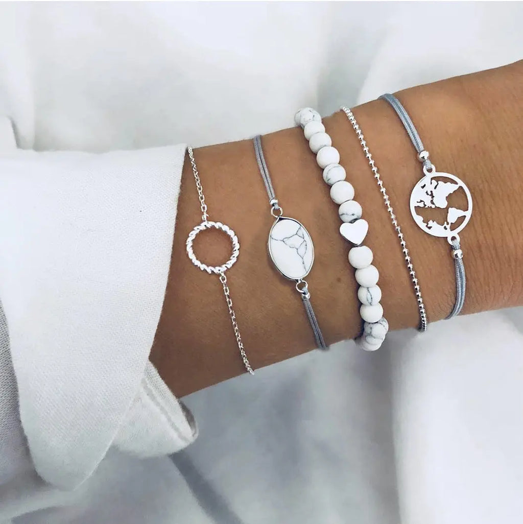 Ensemble de bracelets Love Map femme