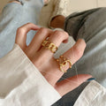 Golden adjustable joint ring Braceora