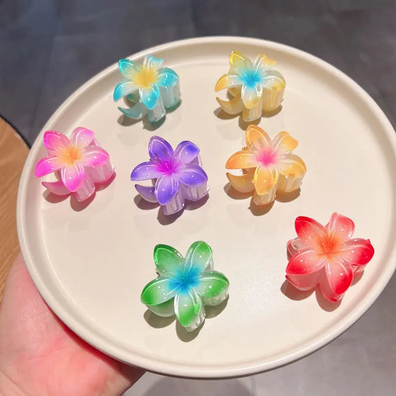 Candy Color Plumeria Rubra Grabber Clip Headdress Braceora