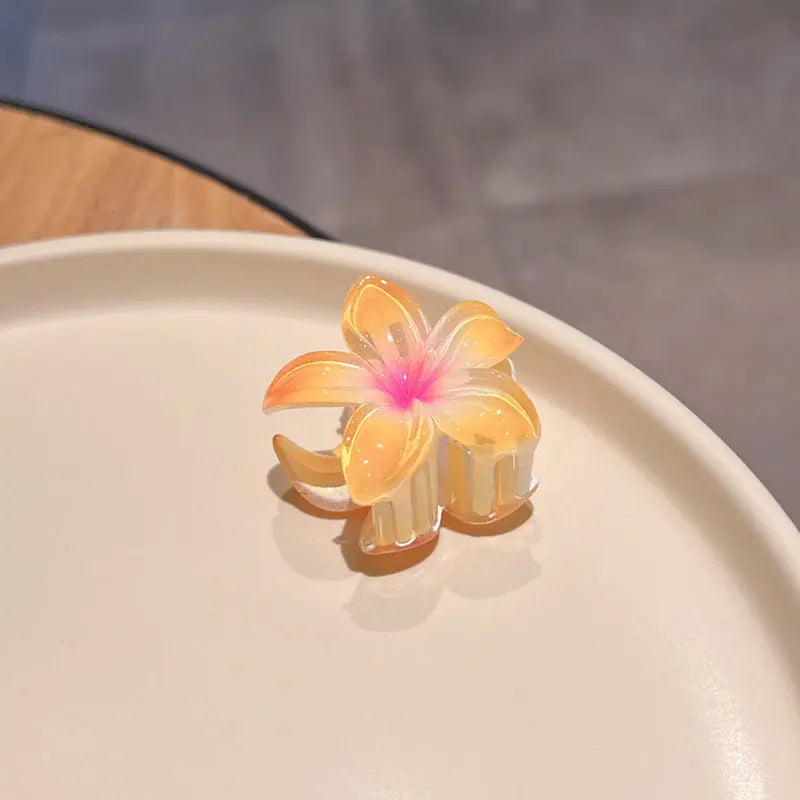 Candy Color Plumeria Rubra Grabber Clip Headdress Braceora