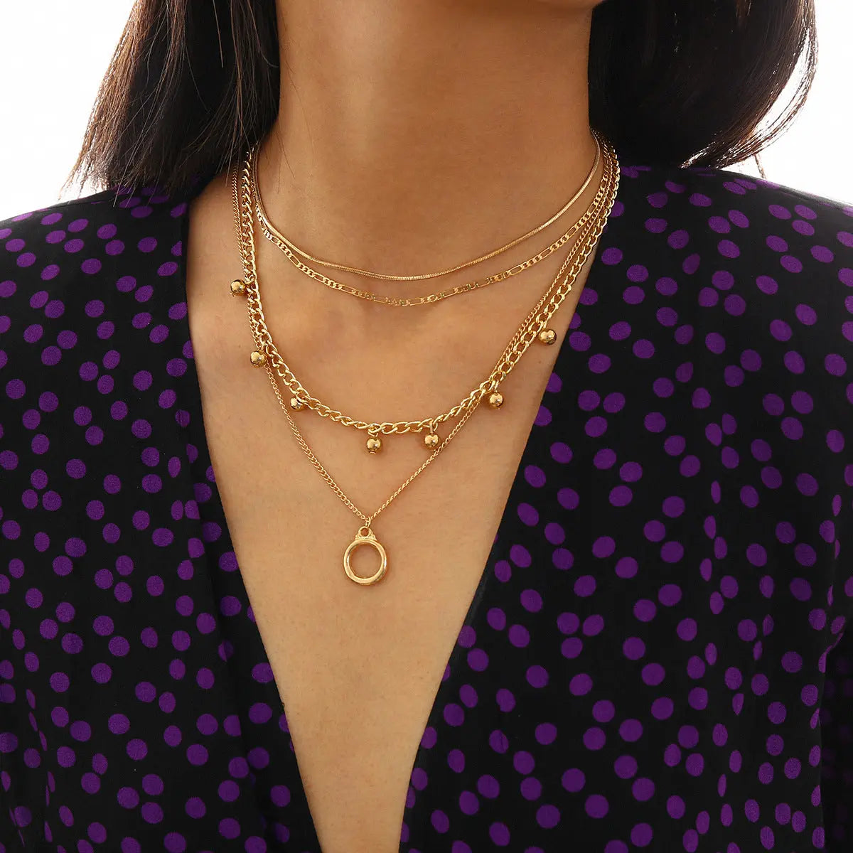 Collier double chaîne ajustable femme