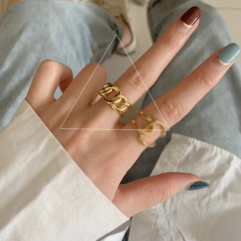 Golden adjustable joint ring Braceora