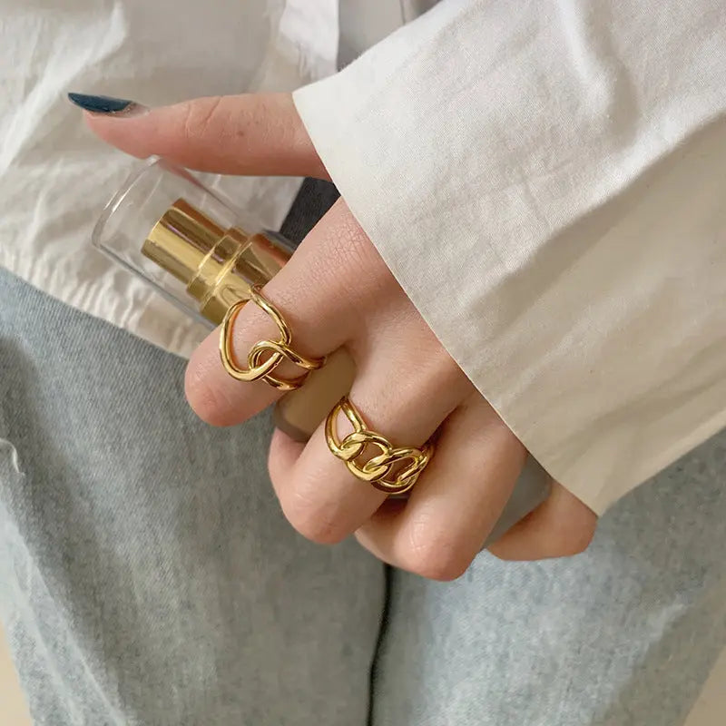 Golden adjustable joint ring Braceora