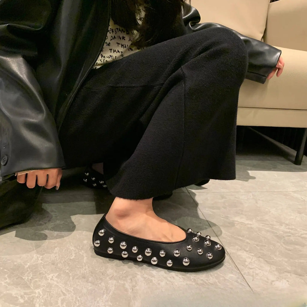 Ballerines femme finition métallique confortables pour le quotidien