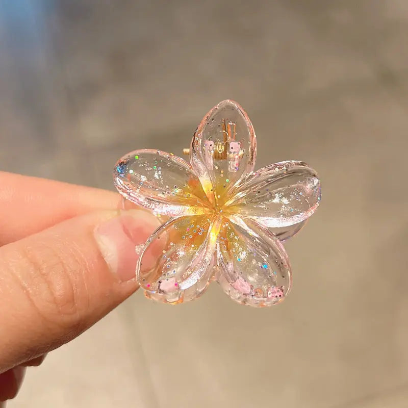 Candy Color Plumeria Rubra Grabber Clip Headdress Braceora