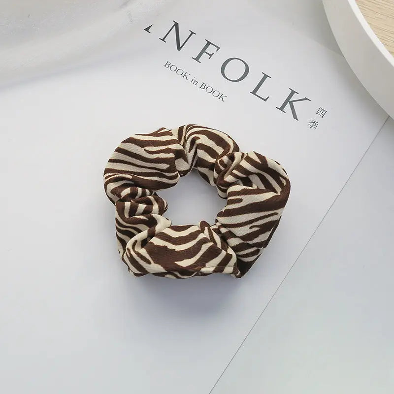 Autumn Winter Retro Leopard Print Polka Dot Large Intestine Hair Ring Braceora