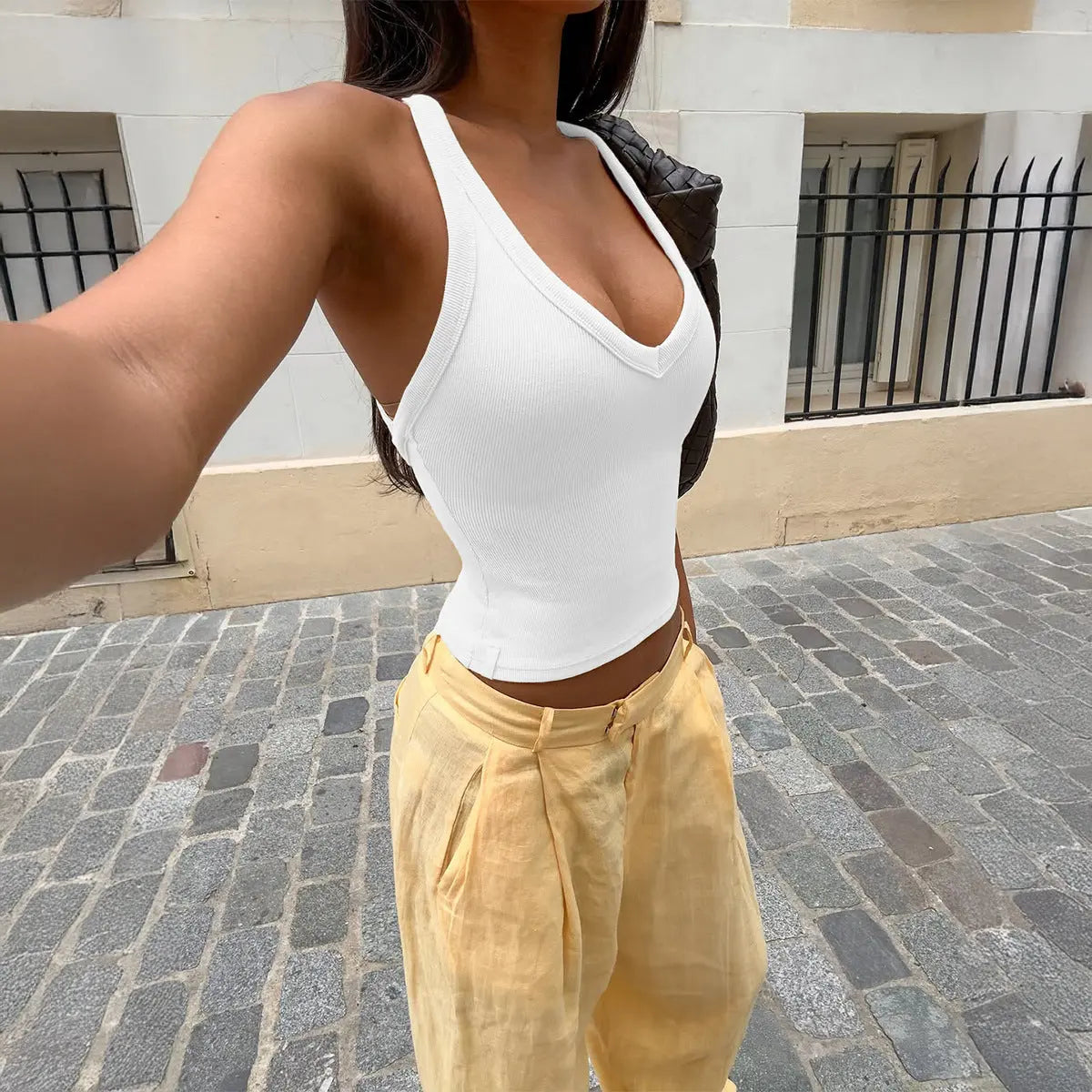 Womens Solid-Color Casual Slim-fit Camisole Braceora