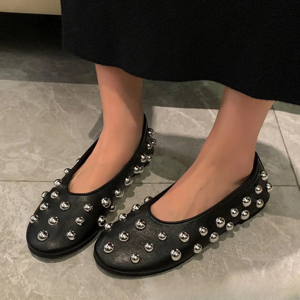 Ballerines métalliques femme chaussures élégantes et confortables Braceora