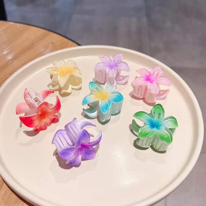 Candy Color Plumeria Rubra Grabber Clip Headdress Braceora