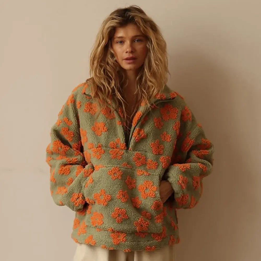 Pull Street Casual Loose Zip Braceora