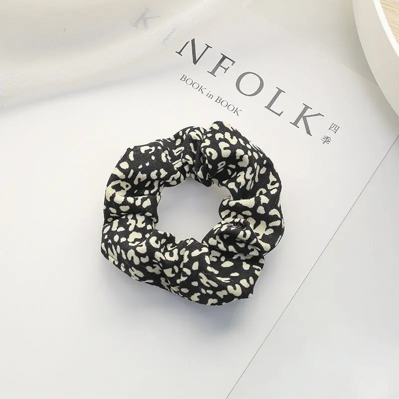 Autumn Winter Retro Leopard Print Polka Dot Large Intestine Hair Ring Braceora