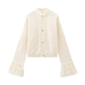 Mid-length Cuff Fur Stitching Cardigan Sweater Braceora
