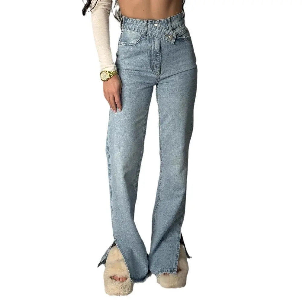 Jean femme taille haute coupe slim