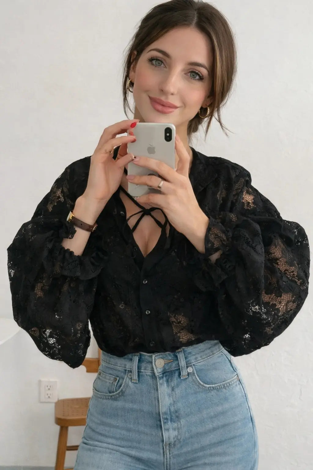 Chemise femme dentelle élégante et confortable Braceora