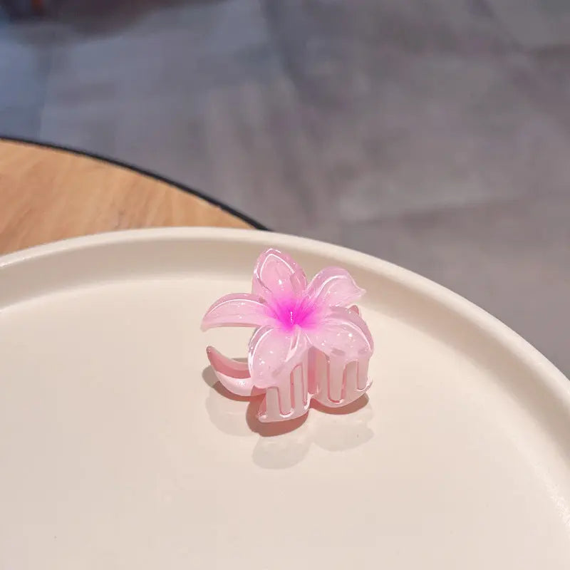 Candy Color Plumeria Rubra Grabber Clip Headdress Braceora