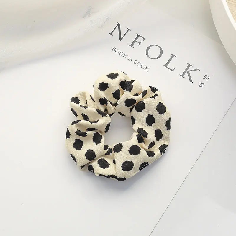 Autumn Winter Retro Leopard Print Polka Dot Large Intestine Hair Ring Braceora