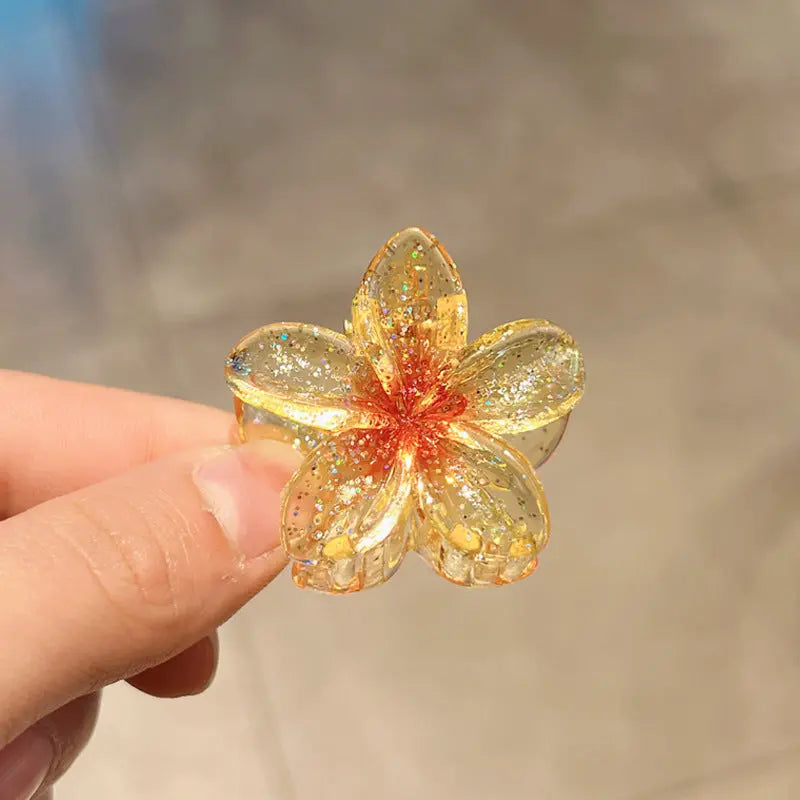 Candy Color Plumeria Rubra Grabber Clip Headdress Braceora