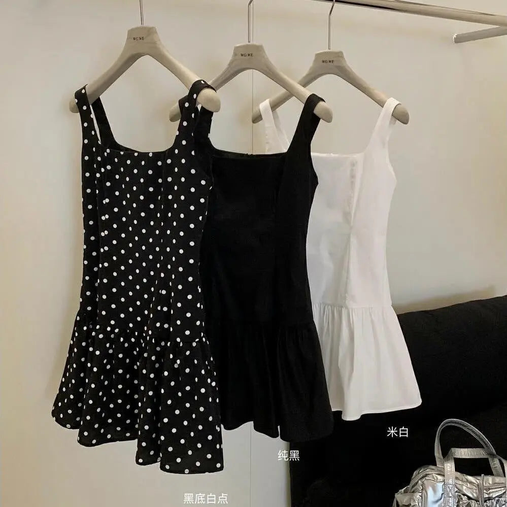 Robe dos nu à pois femme