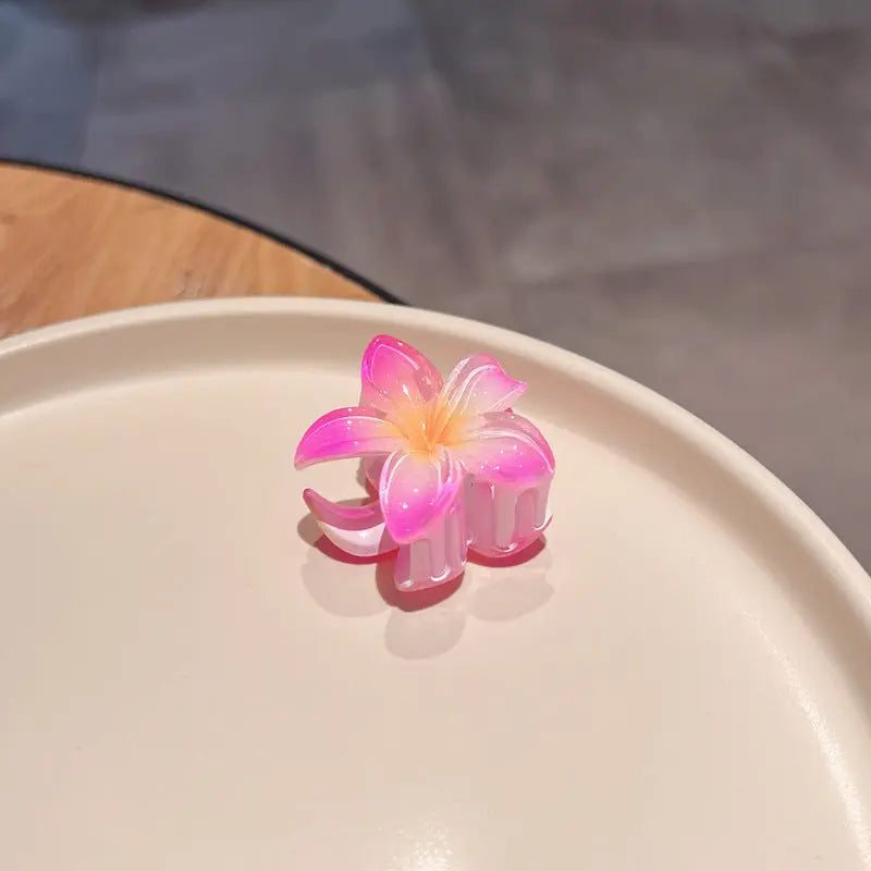 Candy Color Plumeria Rubra Grabber Clip Headdress Braceora
