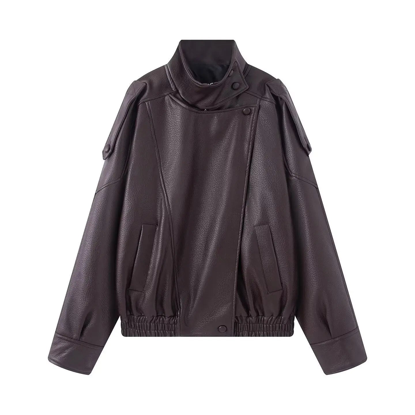 Veste noir similicuir Braceora