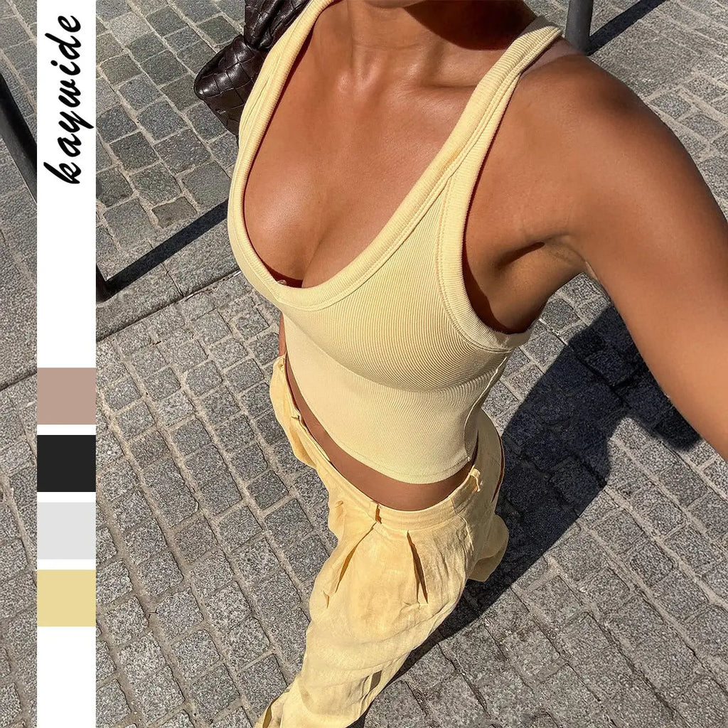 Womens Solid-Color Casual Slim-fit Camisole Braceora